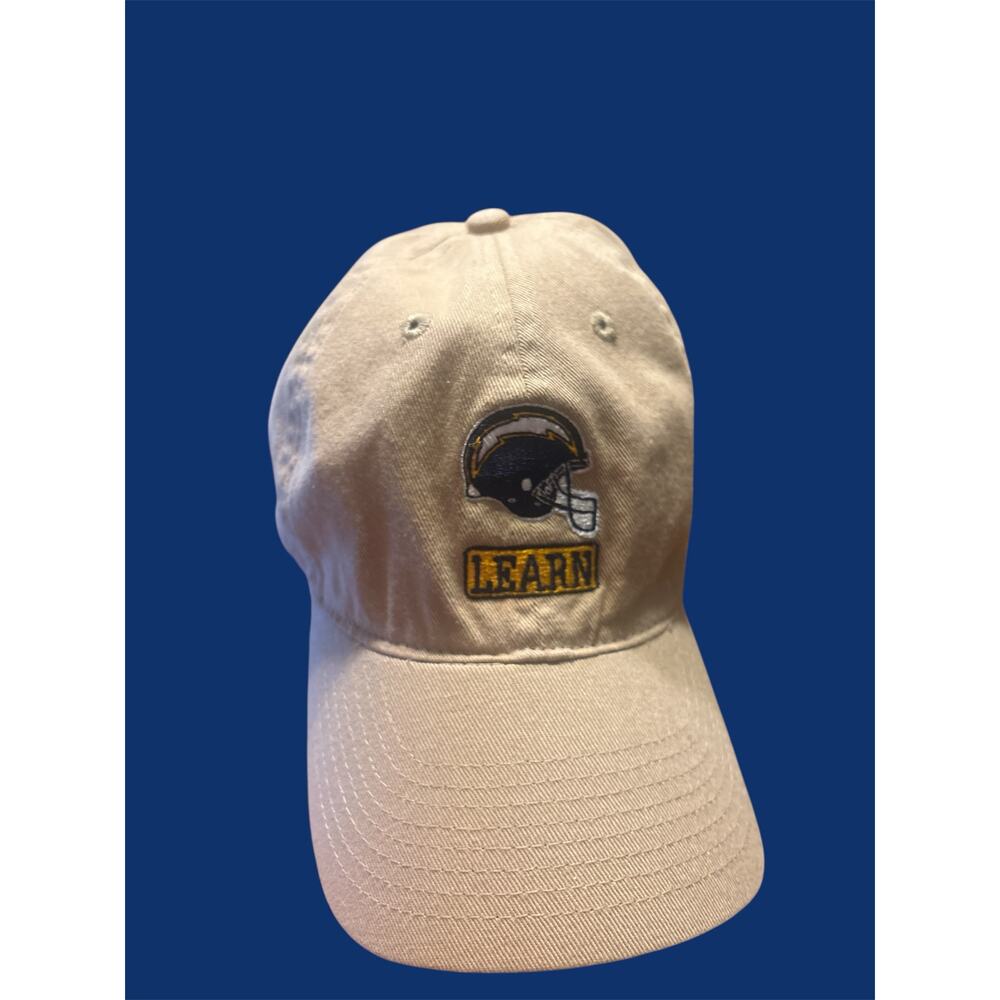 Vintage 2003 Reebok San Diego Chargers “Learn” Hat Brown NFL Cap Helmet Graphic